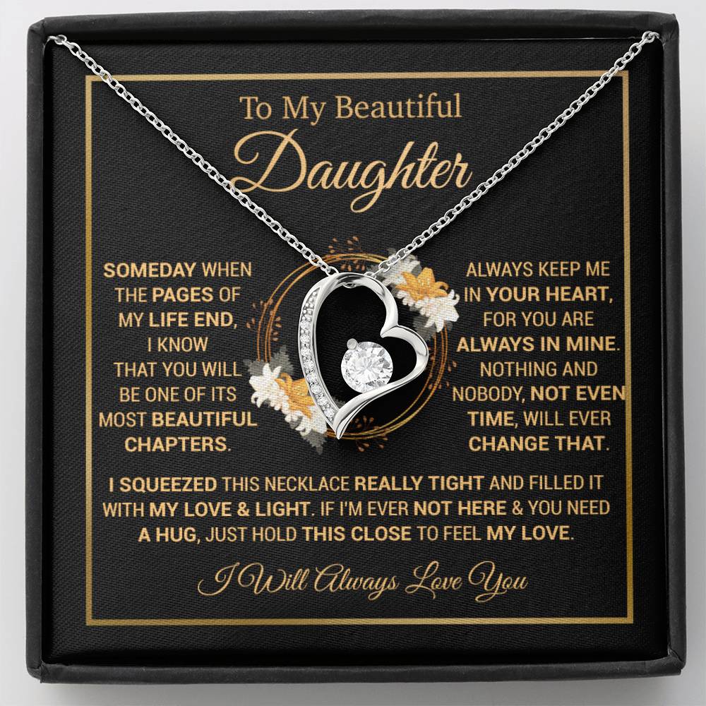 To My Daughter Necklace, Gift for Daughter from Dad,Mom, Daughter Mother Necklace