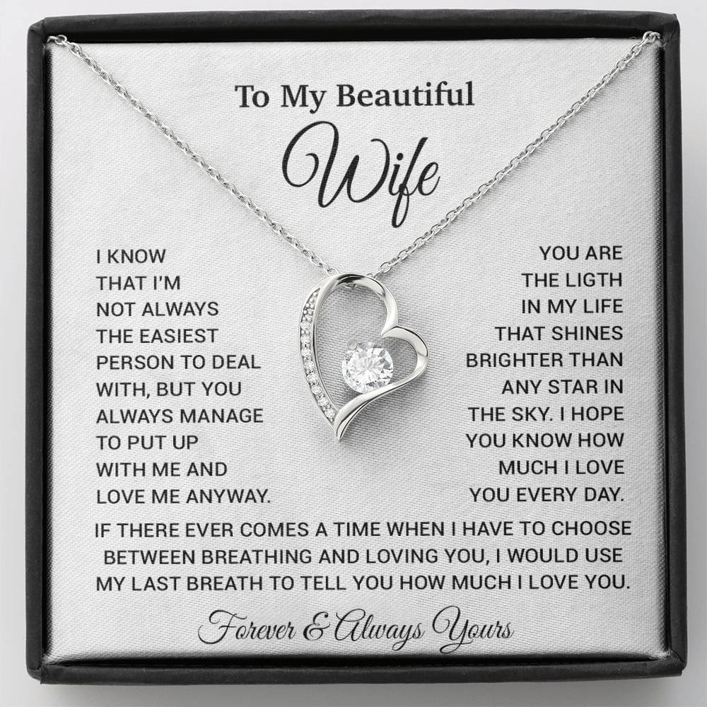To My Wife Necklace, Christmas Gifts For Wife, Anniversary Cute Gift For Wife_6_9_White