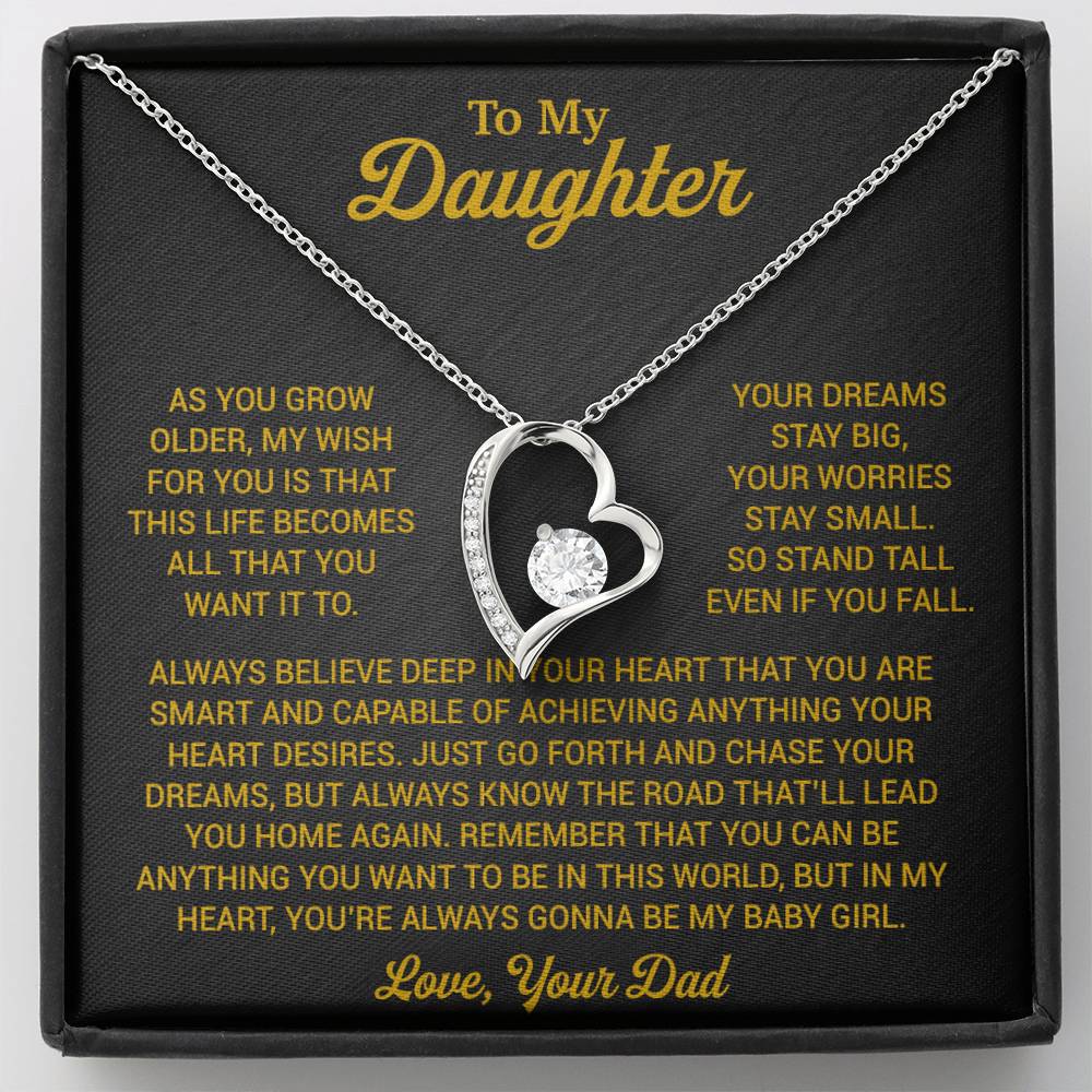 To My Daughter Necklace, Daughter Father Necklace, Daughter Gift From Dad 1_8_Gold