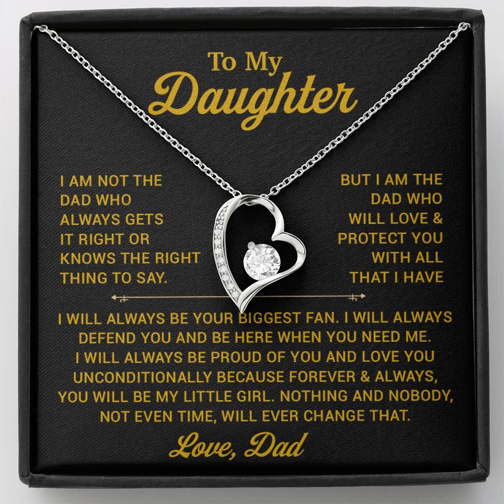 To My Daughter Necklace, Gift for Daughter from Dad, Father Daughter Necklace 1_11_Gold