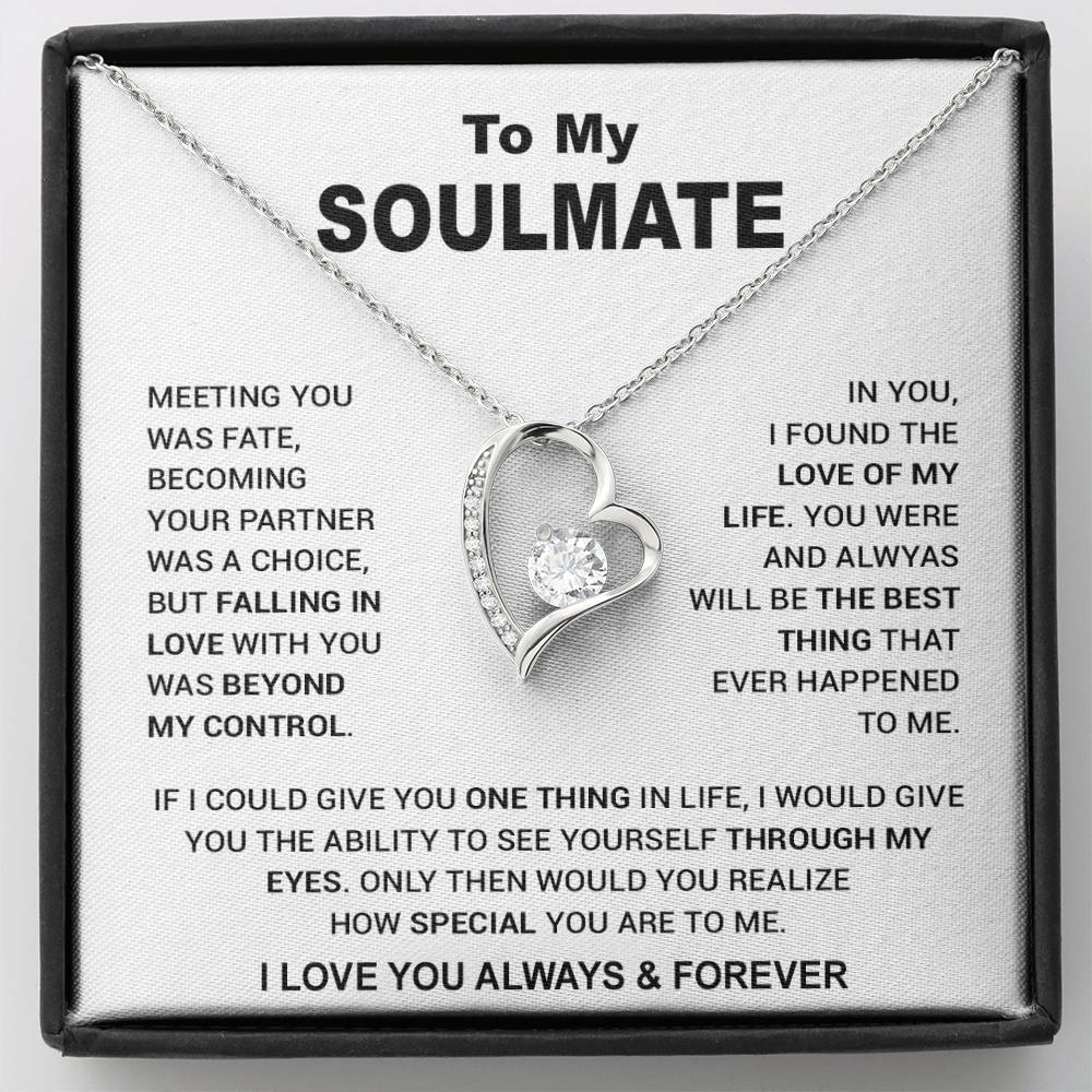 To My Soulmate Necklace, Soulmate Gift, Gift For Girlfriend, Christmas Gift 10_12_White