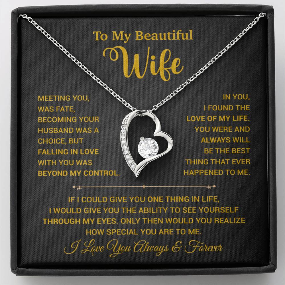 To My Wife Necklace, Wife Gift From Husband, Wife Husband Necklace, Christmas Gift 20_9_Gold