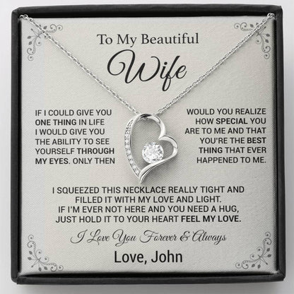 Custom To My Wife Necklace, Birthday Gift For Her, Wife Necklace, Christmas Gift