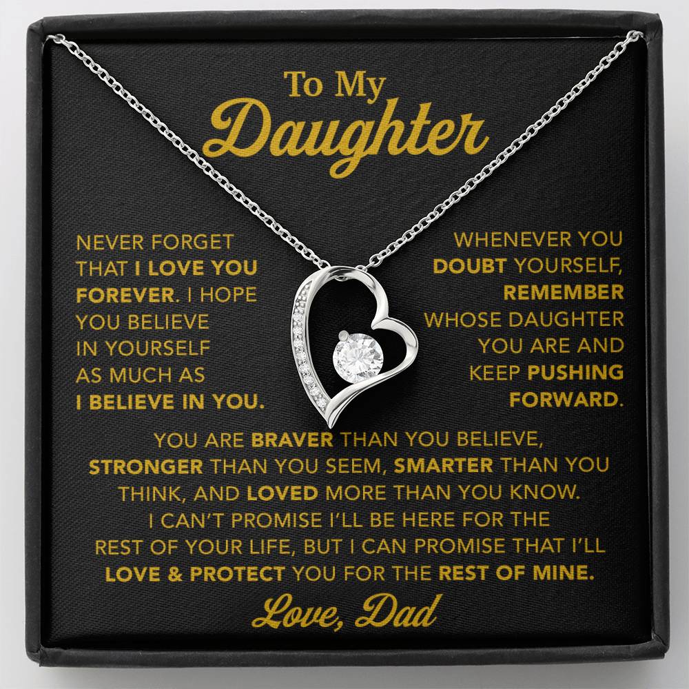 To My Daughter Necklace, Gift for Daughter from Dad, Father Daughter Necklace 15_11_Gold