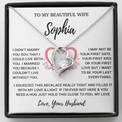 Custom To My Wife Necklace, Christmas Gifts For Women, Anniversary Gift For Wife