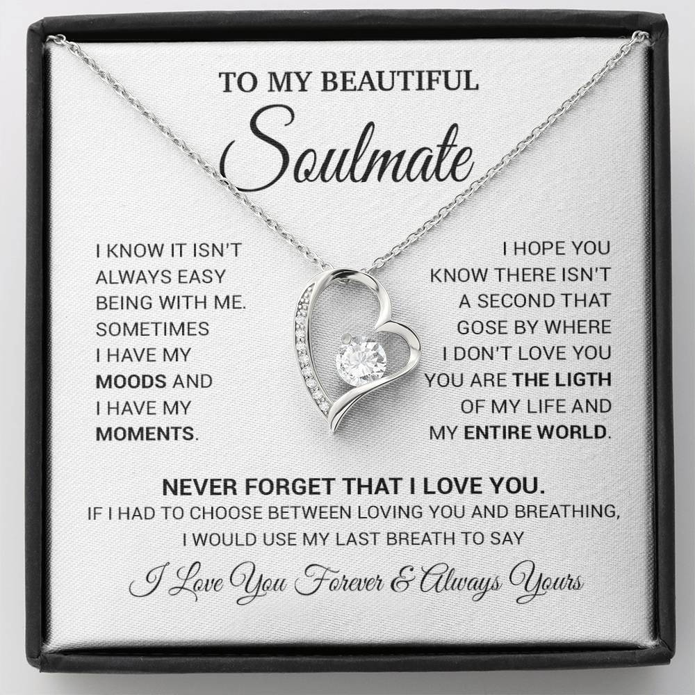 To My Soulmate Necklace, Valentines Day Gift, Gift For Wife, Anniversary Gift