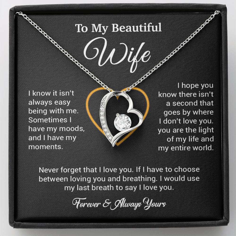 To My Wife Necklace, Gift For Wife, Anniversary Gift For Wife, Necklace For Wife 25_5_Black