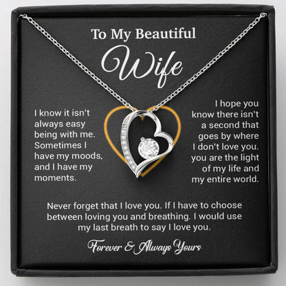 To My Wife Necklace, Gift For Wife, Anniversary Gift For Wife, Necklace For Wife 25_5_Black