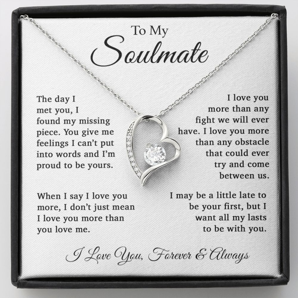 To Soulmate Necklace Gift For Girlfriend Wife Birthday Valentines Day Christmas