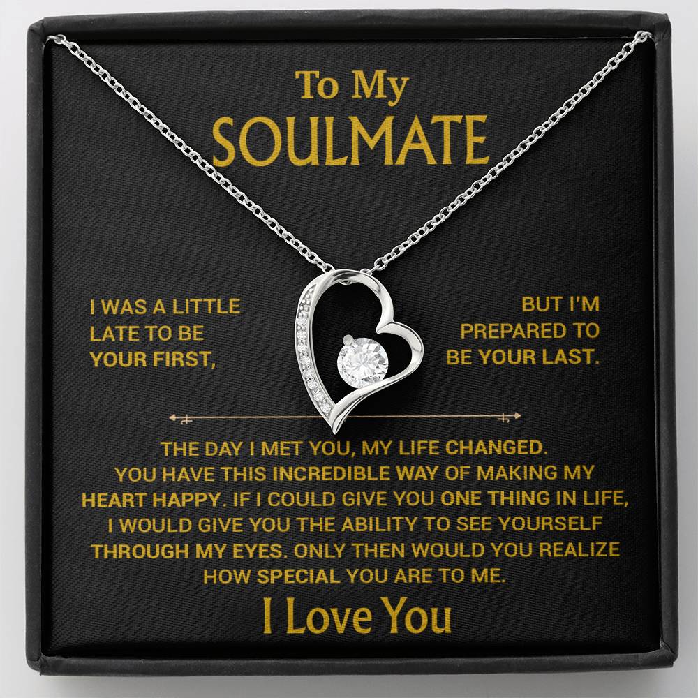To My Soulmate Necklace, Soulmate Gift, Gift For Girlfriend, Christmas Gift 23_8_Gold