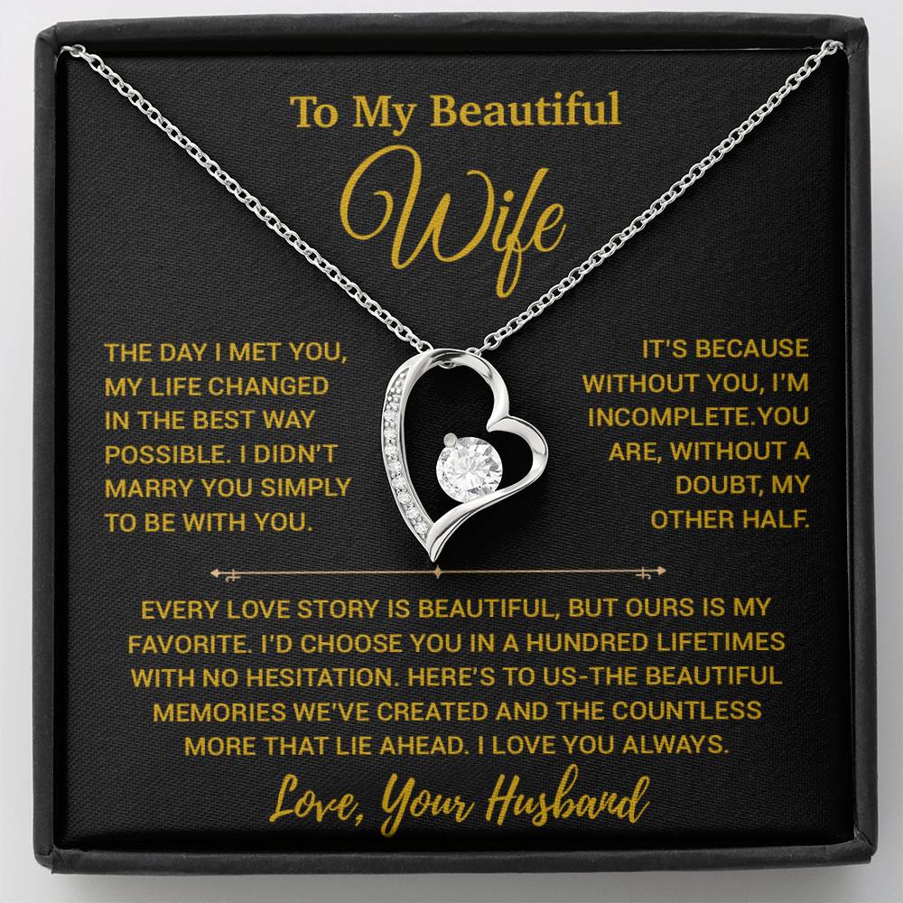 To My Wife Necklace, Vanlentines Gifts For Women, Anniversary Gift For Wife 29_12_Gold