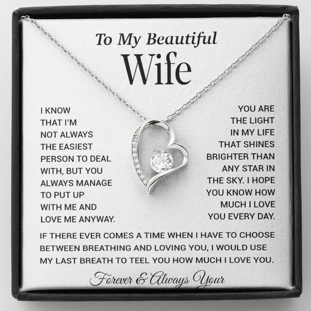 To My Wife Necklace, Gift For Wife, Anniversary Gift For Wife, Christmas Gift 28_11_White