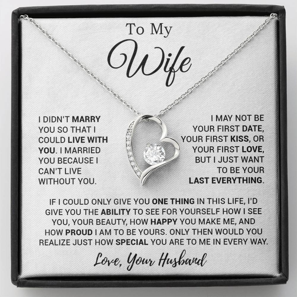 To My Wife Necklace, Gift For Wife, Anniversary Gift For Wife, Necklace For Wife 27_3_White