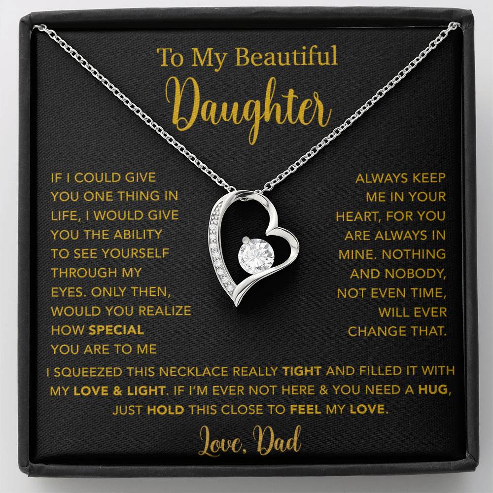 To My Daughter Necklace, Gift for Daughter from Dad, Father Daughter Necklace  4_5_Gold