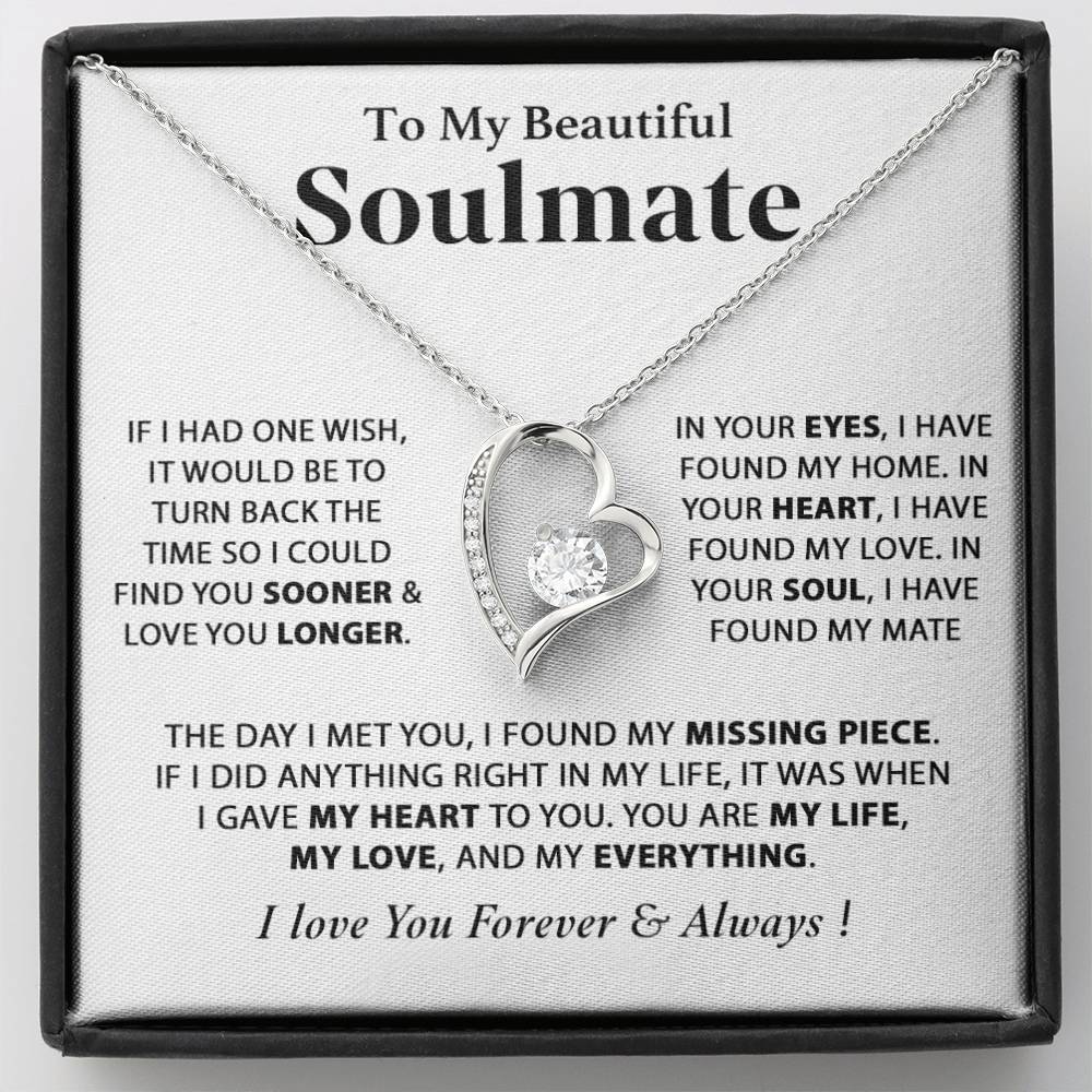 To My Soulmate Necklace, Gift for Wife, Girlfriend, Anniversary Gift,Christmas Gift