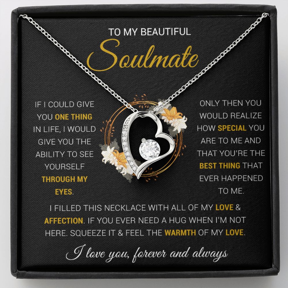 To My Soulmate Necklace Gift For Wife Girlfriend Birthday Anniversary Christmas