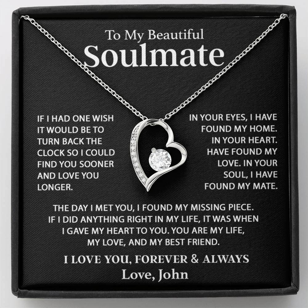 Custom To My Soulmate Necklace Gift For Girlfriend Wife Birthday Gifts Christmas Gifts