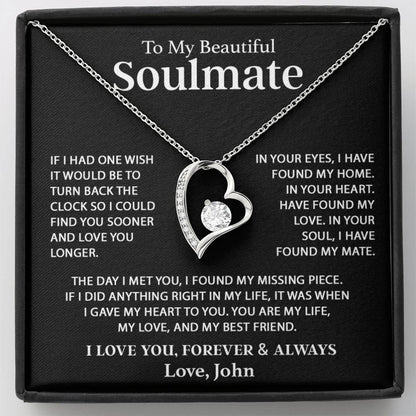 Custom To My Soulmate Necklace Gift For Girlfriend Wife Birthday Gifts Christmas Gifts