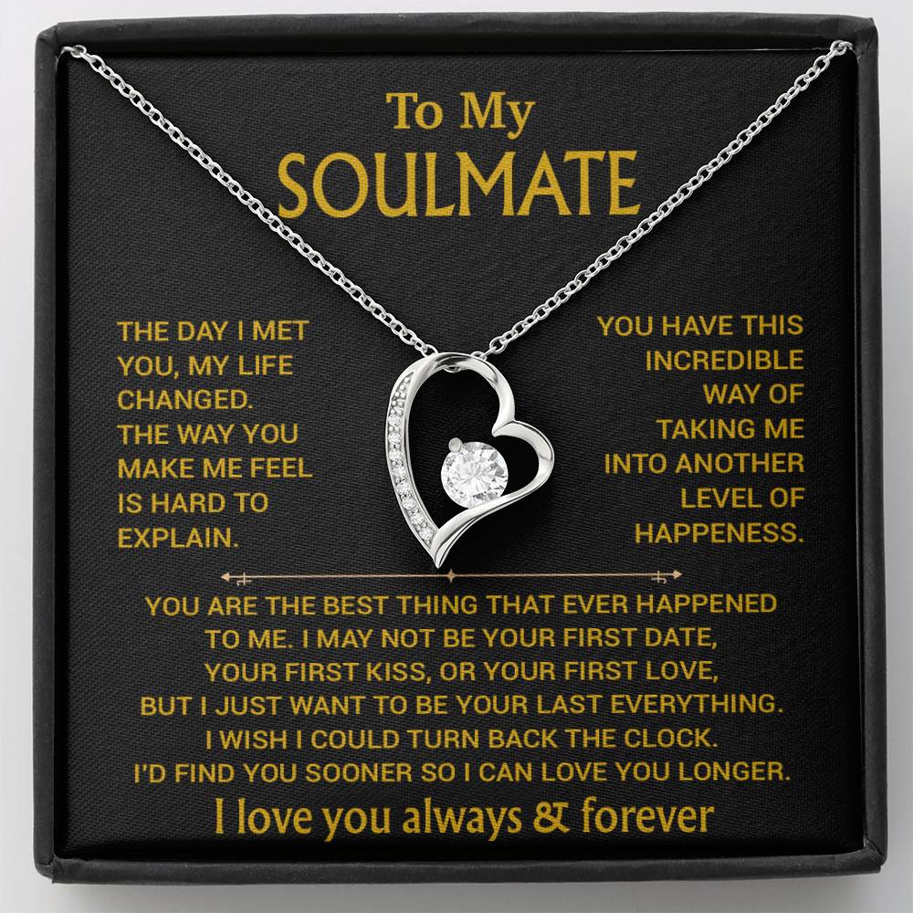 To My Soulmate Necklace, Soulmate Gift, Gift For Girlfriend, Christmas Gift 26_8_Gold