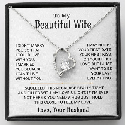 To My Beautiful Wife Necklace, Christmas Gifts For Women, Anniversary Gift For Wife