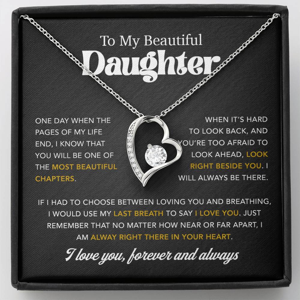 To My Daughter Necklace, Gift for Daughter from Dad, Father Daughter Necklace 7_7_Black