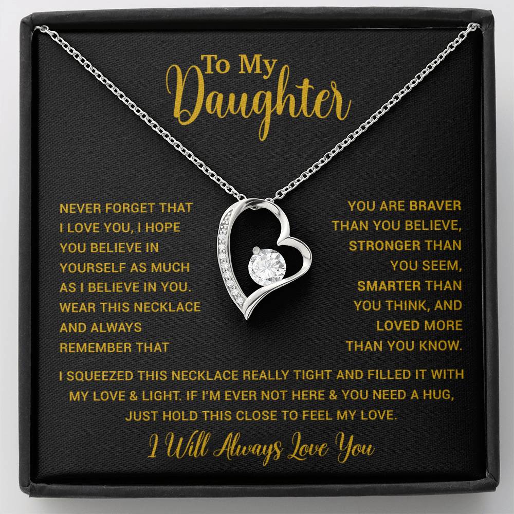 To My Daughter Necklace Gift for Daughter from Dad,Daughter Father Necklace 16_4_Gold