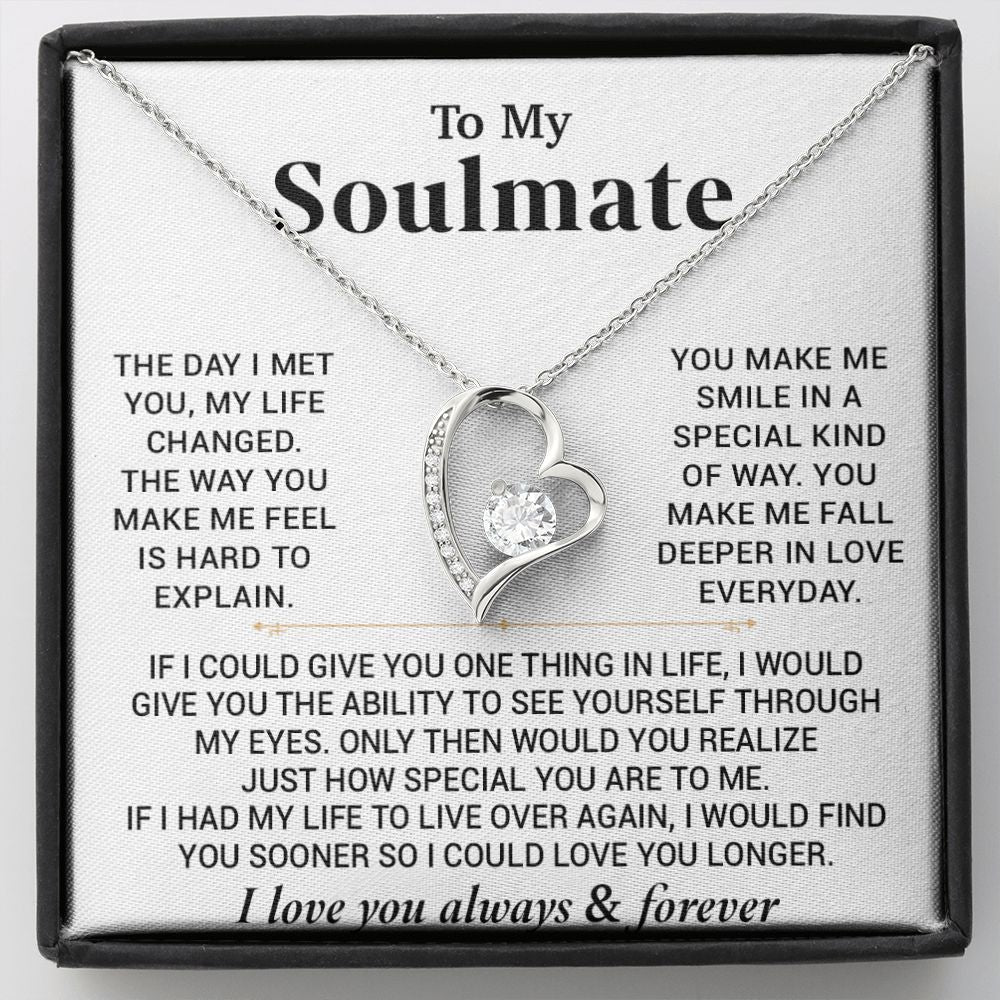 To My Soulmate Necklace Gift For Girlfriend Wife Birthday Gifts Christmas Gifts