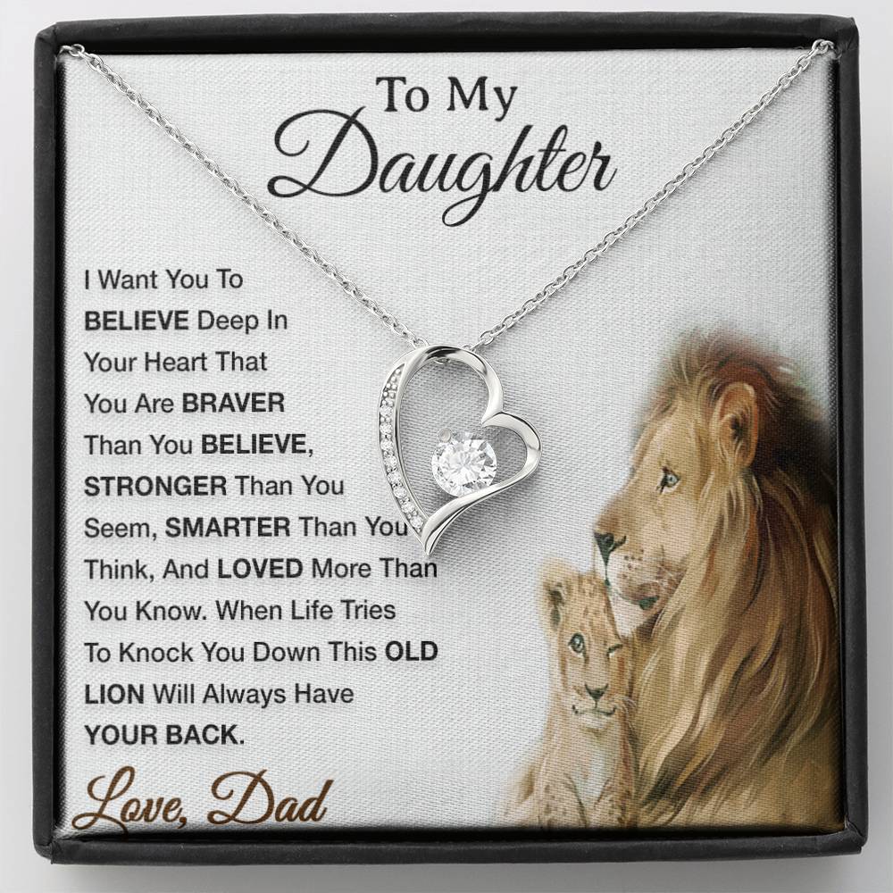 To My Daughter Necklace, Xmas Gift For Daughter From Dad, Daughter Father Lion 29_8