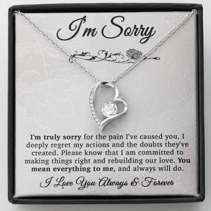 I'm Sorry Necklace For Wife, Apology Gift For Her, Forgiveness Gift