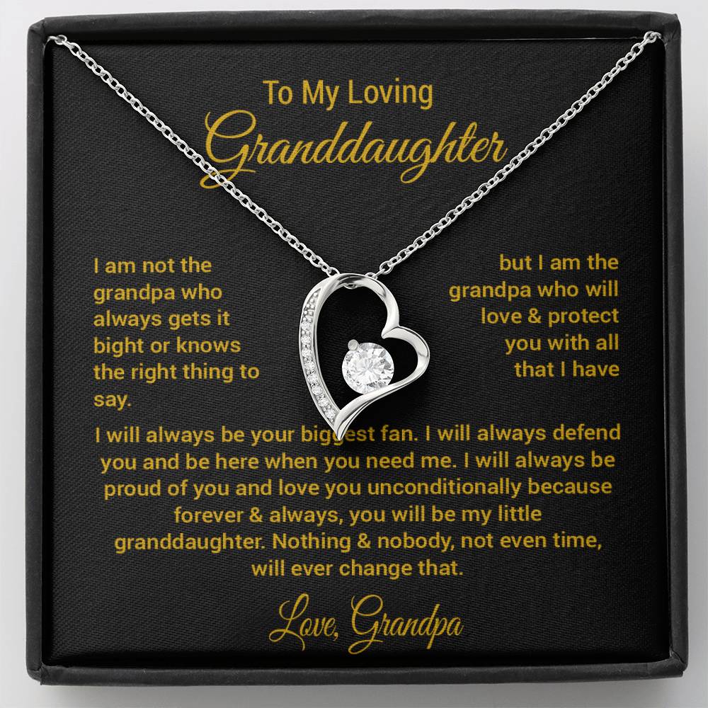 To My Granddaughter Necklace, Xmas Birthday Gift For Granddaughter from Grandpa 1_11_Gold