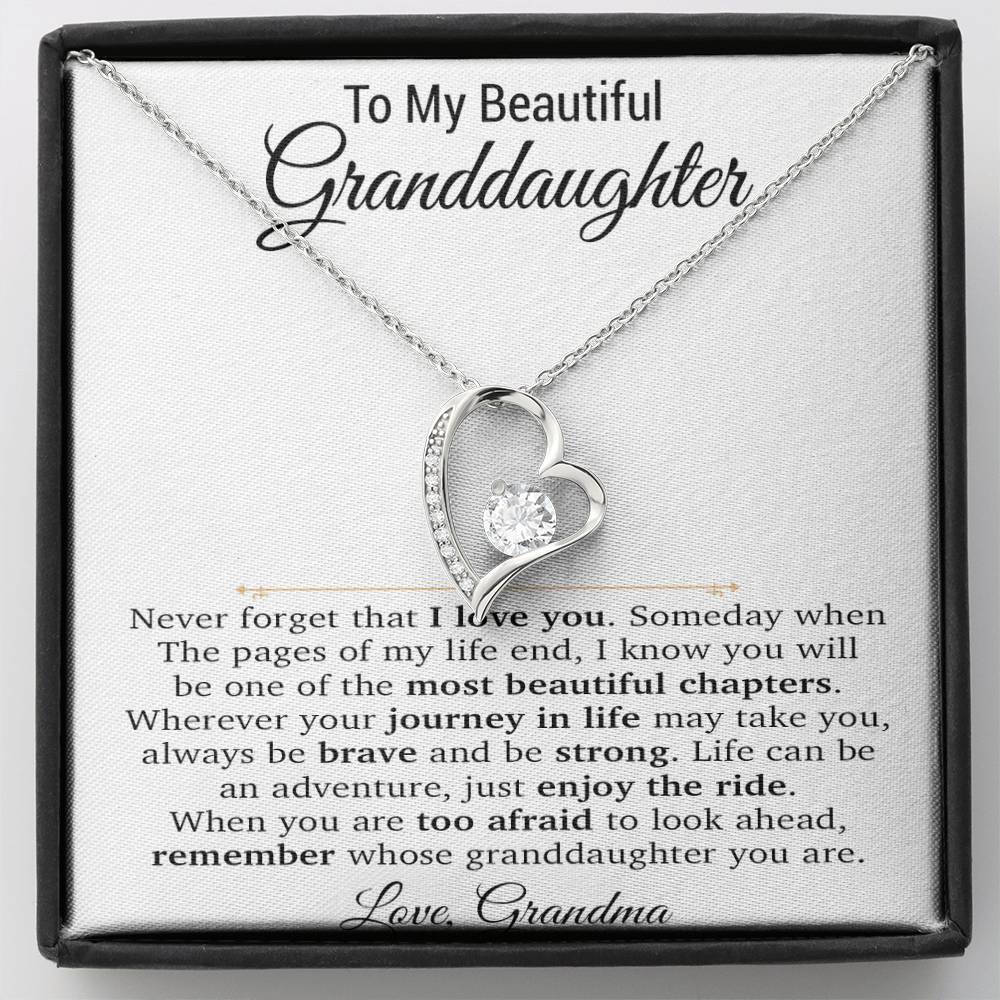To My Granddaughter Necklace, Xmas Birthday Gift For Granddaughter From Grandma
