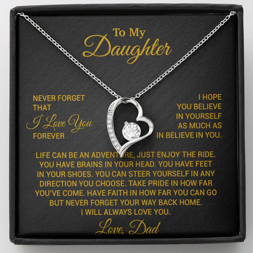 To My Daughter Necklace, Daughter Father Necklace, Daughter Gift From Dad 19_8_Gold