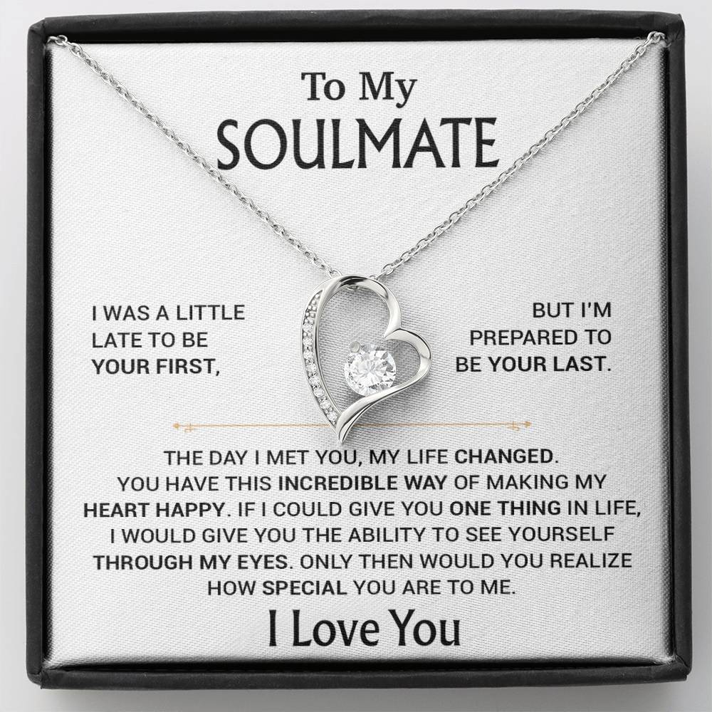 To My Soulmate Necklace, Soulmate Gift, Gift For Girlfriend, Christmas Gift 23_8_White