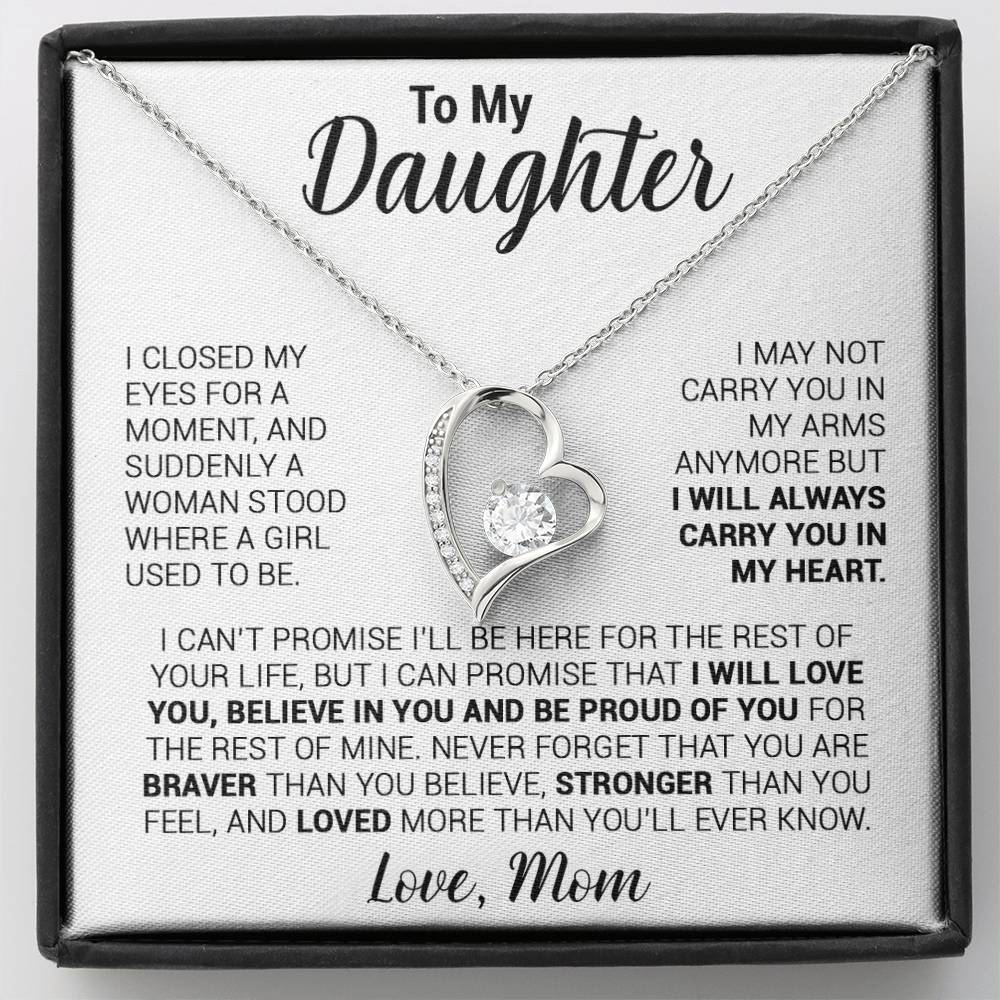 To My Daughter Necklace, Daughter Mother Necklace, Daughter Gift From Mom 22_8_White