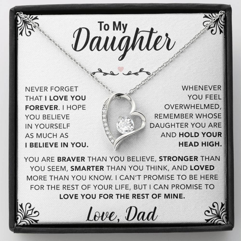 To My Daughter Necklace, Gift for Daughter from Dad, Father Daughter Necklace 30_11