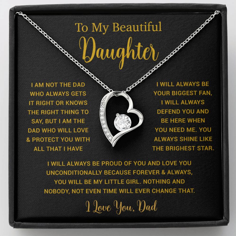 To My Daughter Necklace, Gift for Daughter from Dad, Father Daughter Necklace  6_5_Gold