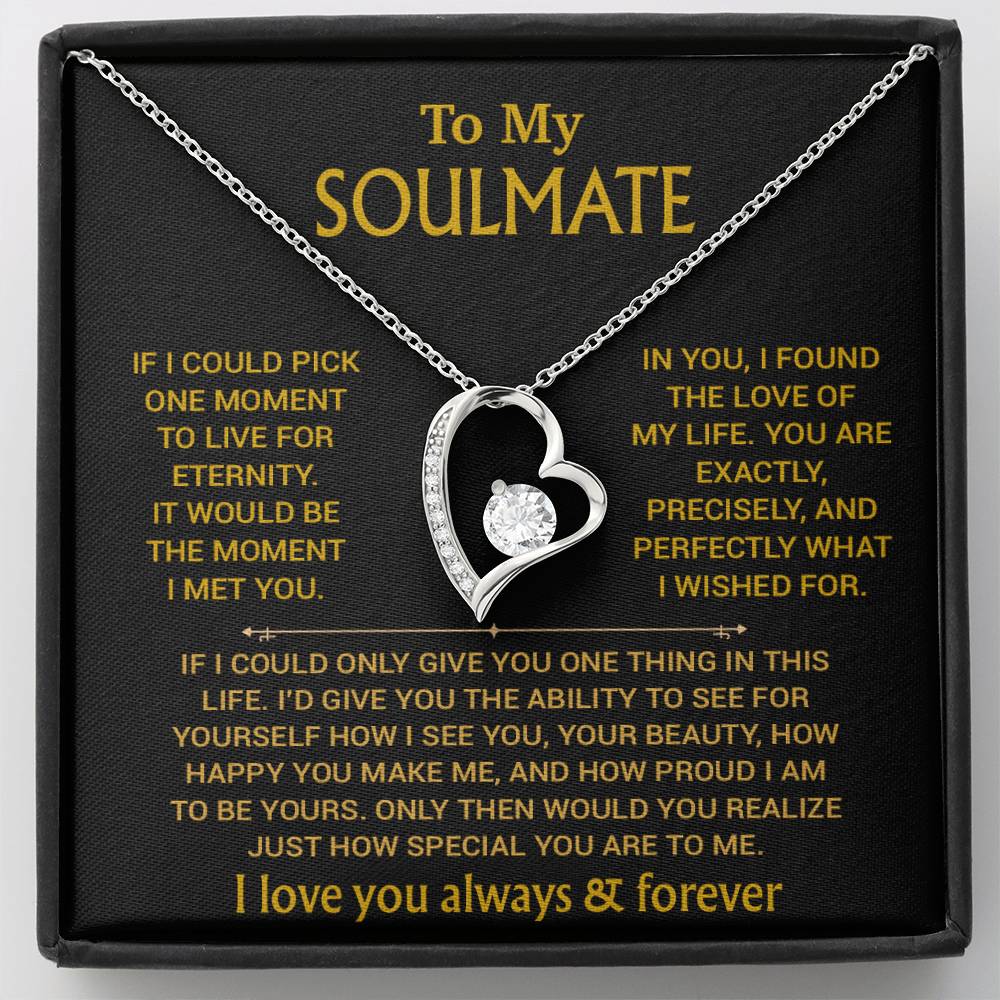 To My Soulmate Necklace, Soulmate Gift, Gift For Girlfriend, Christmas Gift 27_8_Gold