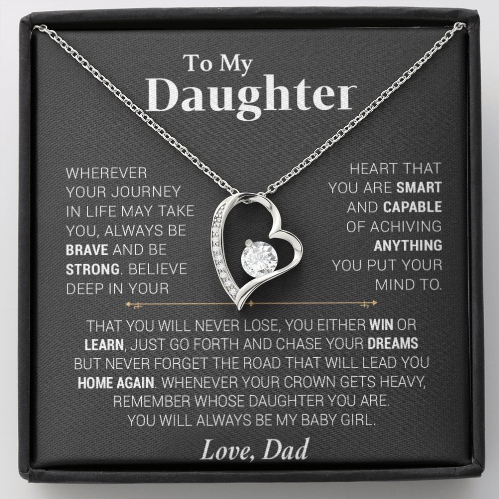 To My Daughter Necklace, Gift for Daughter from Dad, Daughter Father Necklace00
