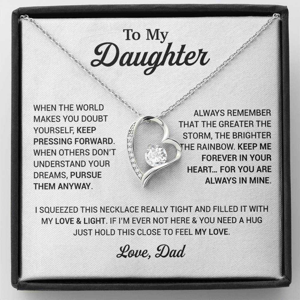 To My Daughter Necklace, Daughter Father Necklace, Daughter Gift From Dad 21_8_White
