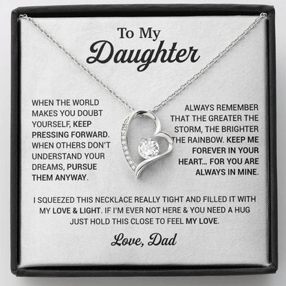 To My Daughter Necklace, Daughter Father Necklace, Daughter Gift From Dad 21_8_White