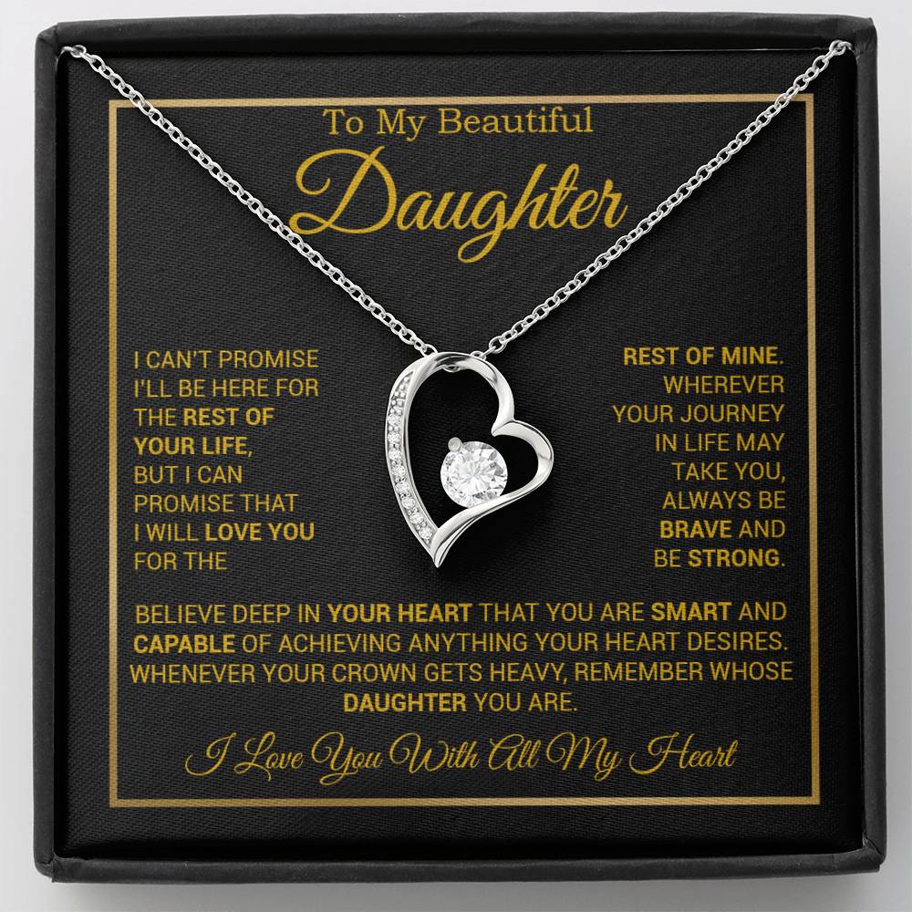 To My Daughter Necklace, Gift for Daughter from Dad And Mom Daughter_Gold