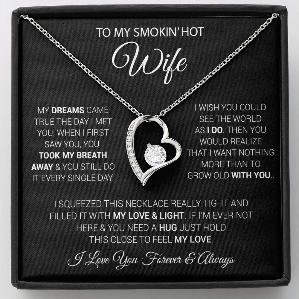 To My Smokin' Hot Wife Necklace, Necklace for Wife, Anniversary Gift