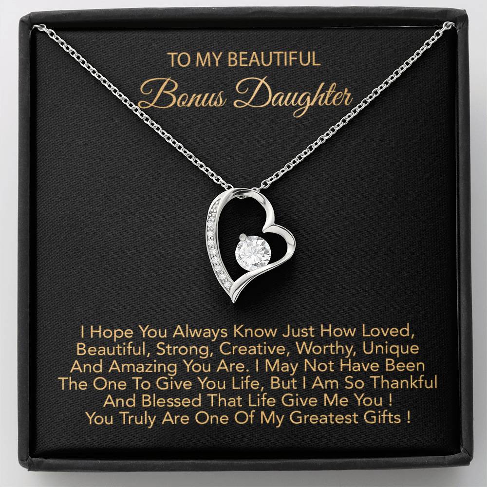 To My Bonus Daughter Necklace, Bonus Daughter Gifts From Stepdad, Step Daughter Gifts