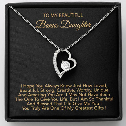 To My Bonus Daughter Necklace, Bonus Daughter Gifts From Stepdad, Step Daughter Gifts