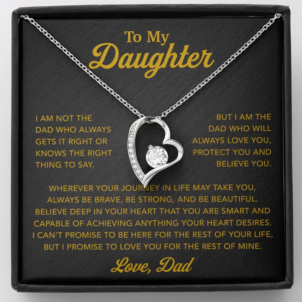 To My Daughter Necklace, Gift for Daughter from Dad, Father Daughter Necklace 13_6_Gold