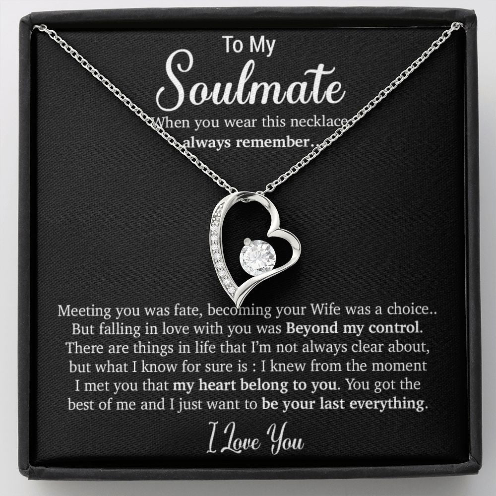 To My Soulmate Necklace, Anniversary Gift, Sentimental Gift, Soulmate Jewelry, Valentine's Day Gift