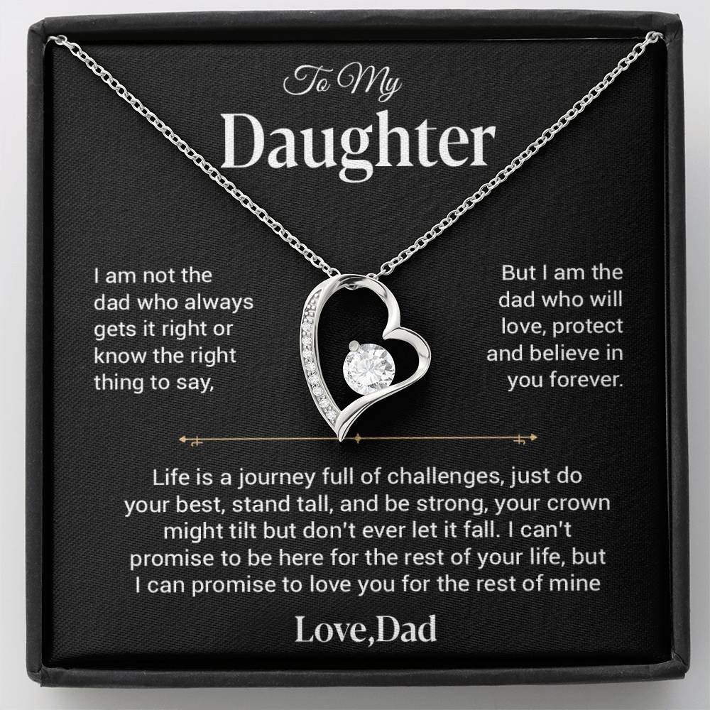 To My Daughter Necklace, Gift for Daughter from Dad, Father Daughter Necklace 25_12_Black