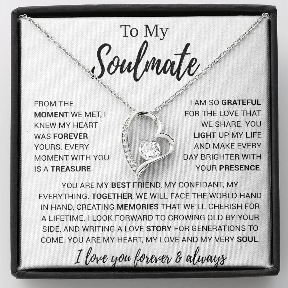 To My Soulmate Necklace, Birthday Gifts For Her, Christmas Gift For Soulmate 30_11_White