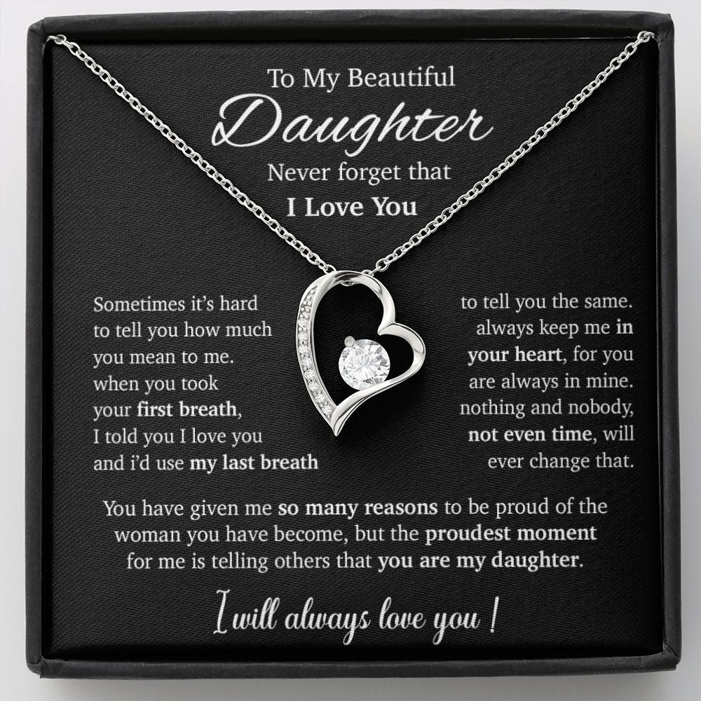 To My Daughter Necklace, Daughter Father Necklace, Daughter Gift From Dad, Mom 66