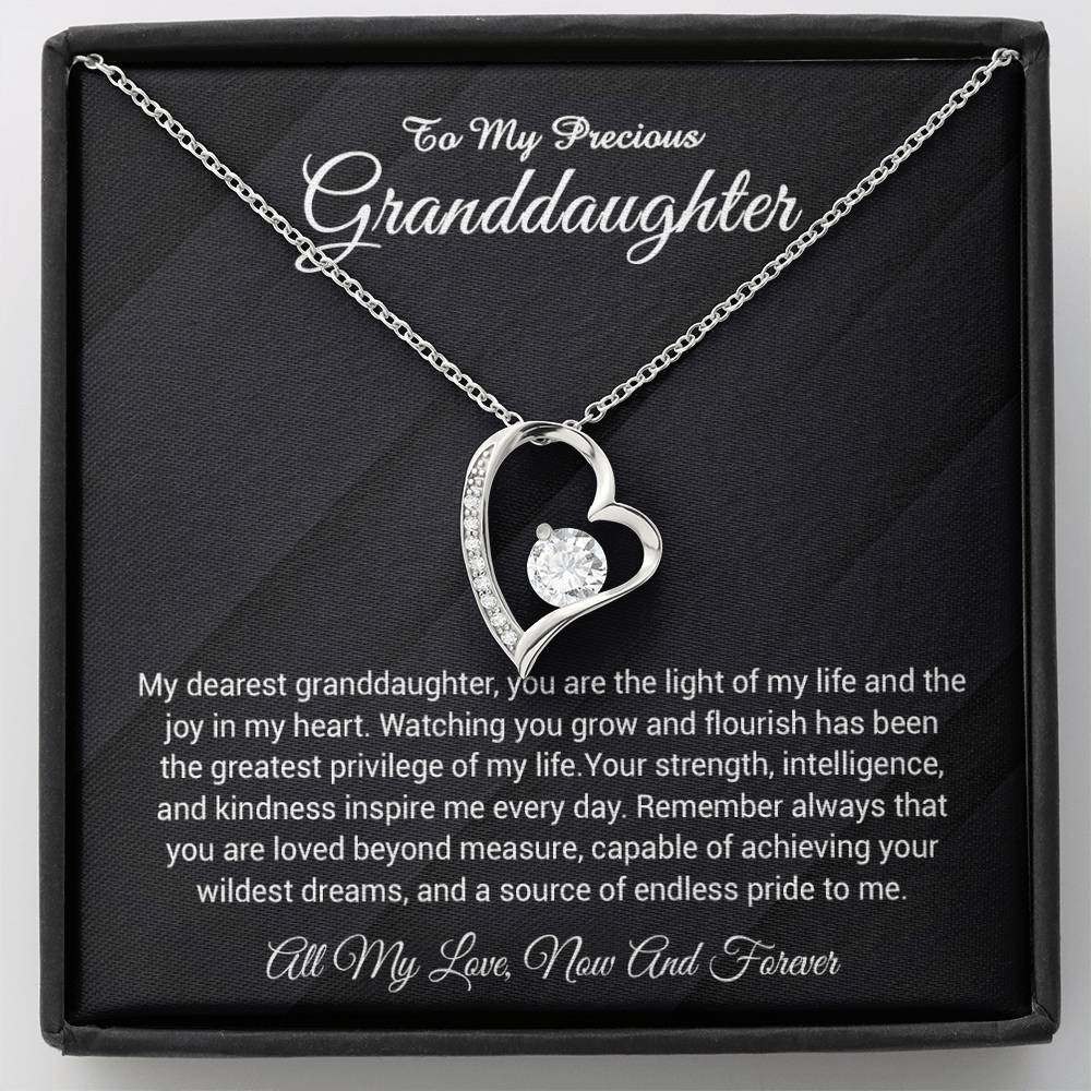 To My Granddaughter Necklace, Gift From Grandmother to Granddaughter Necklace